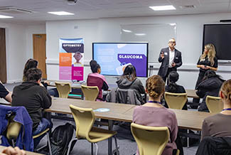 Students learning about optometry careers