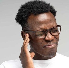 Man with ear pain