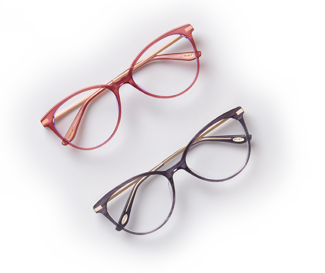 Spectacles on grey background